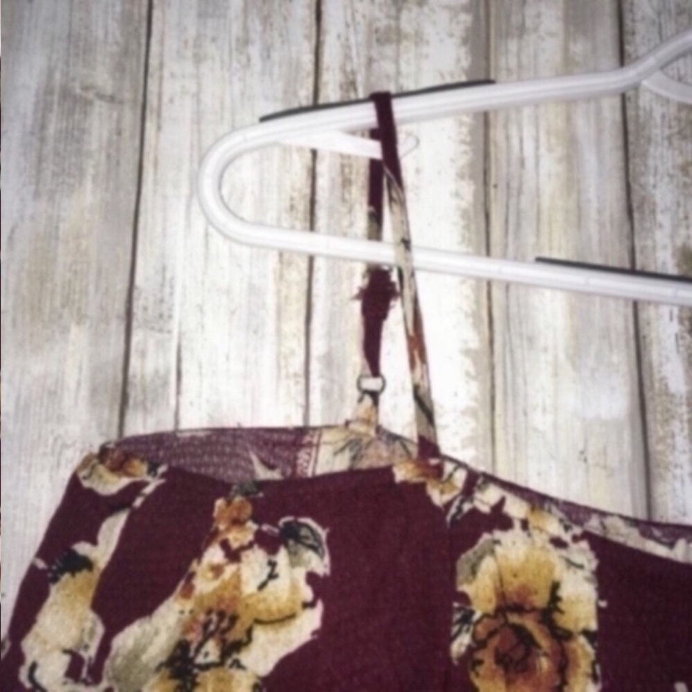 Altar'd State Red Floral Cold Shoulder Blouse - Picture 5 of 11